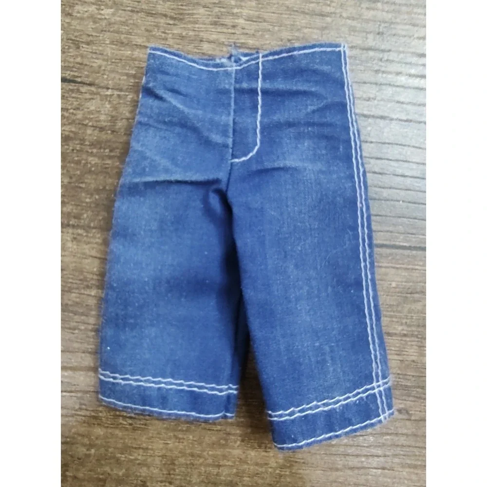 Barbie Ken Blue Jean Denim Knee Length Board Shorts Distressed Z32